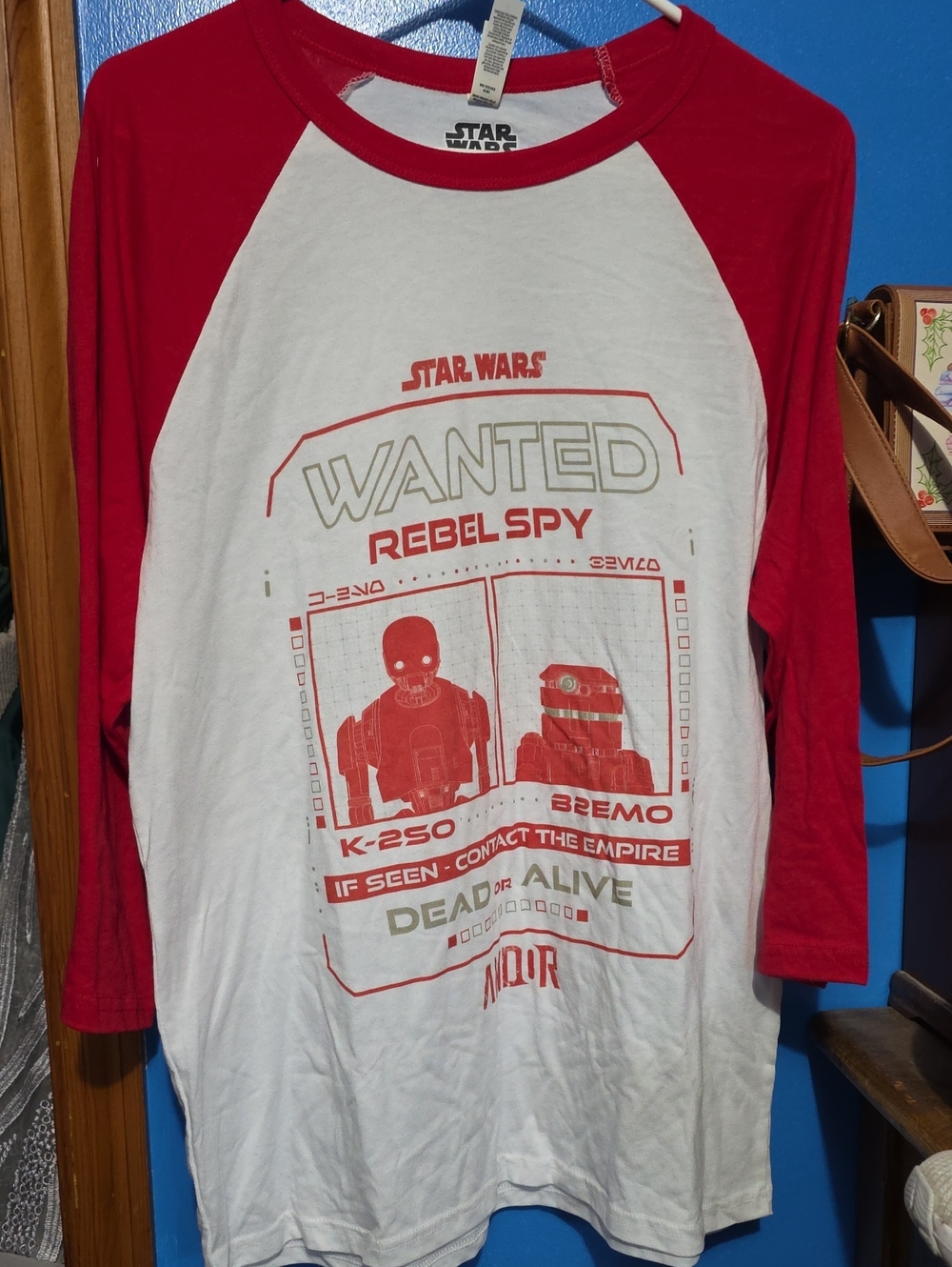 Star Wars Red & White 'Wanted Rebel Spy' Long Sleeve Raglan Tee
